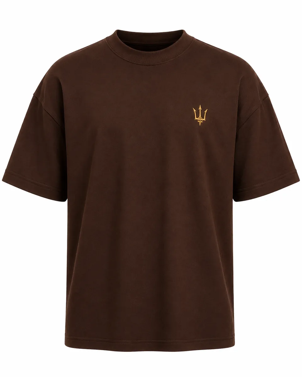 T-Shirt Trident Marron Chocolat vue 2
